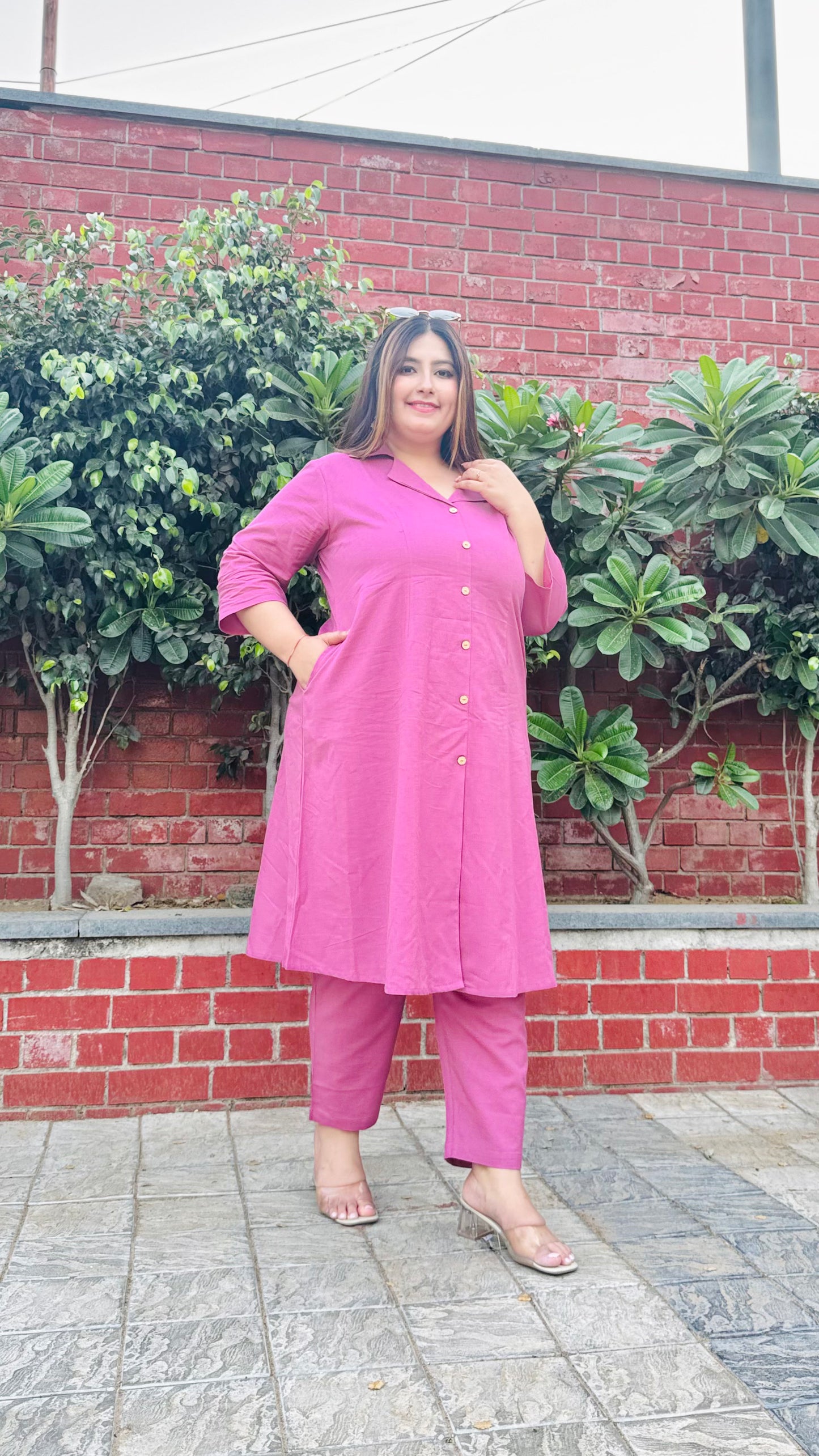 Pink Collared Co-Ord Set