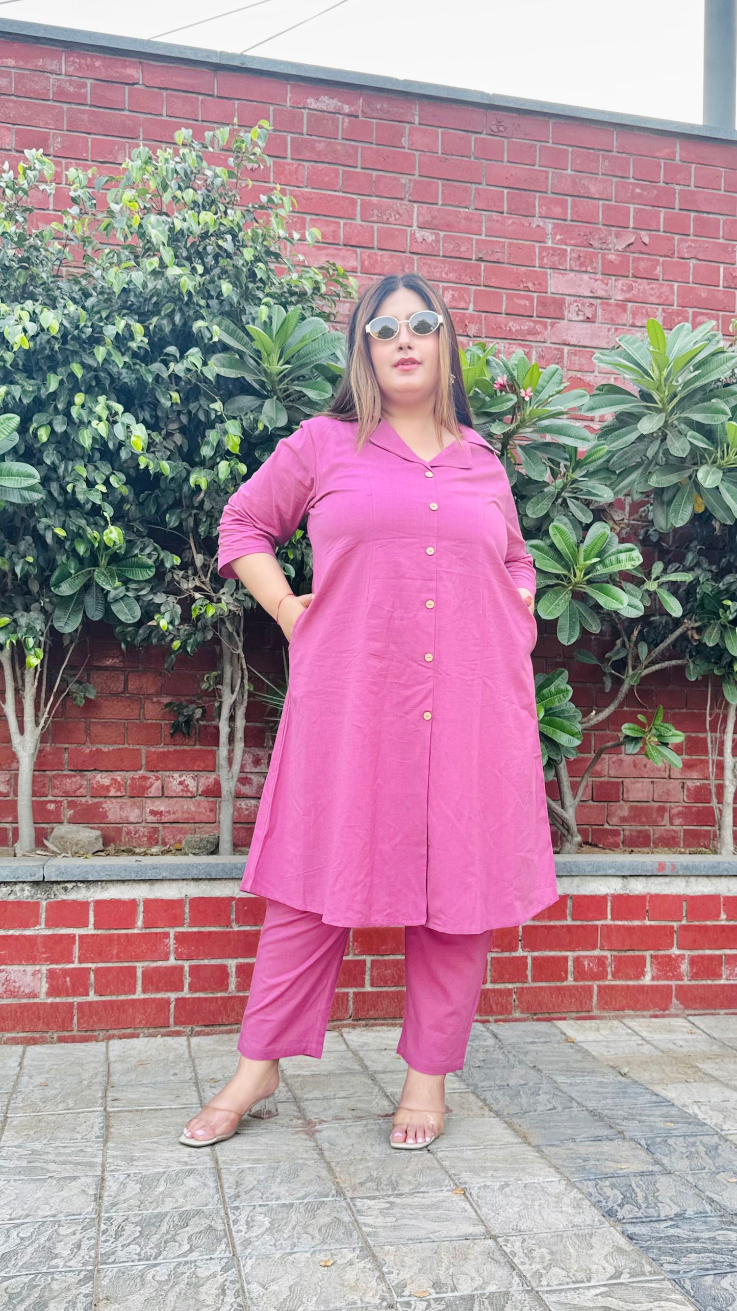Pink Collared Co-Ord Set