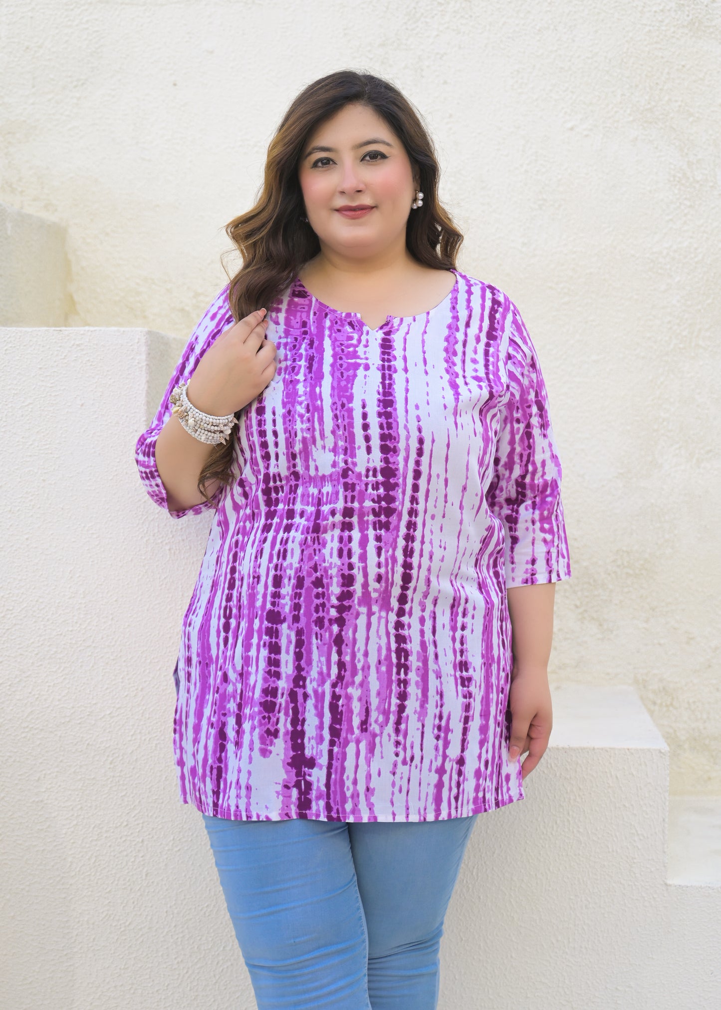 Purple Tie-Dye Tunic Top