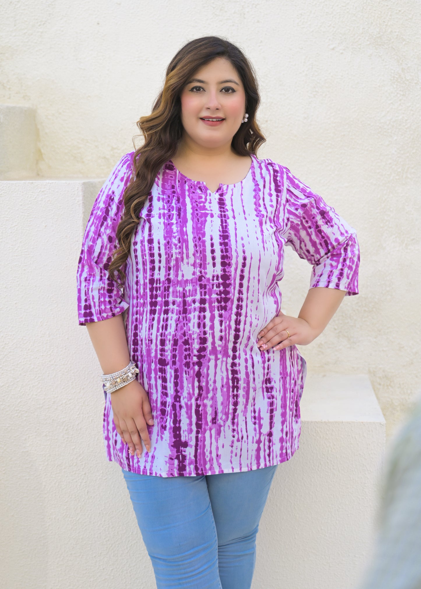 Purple Tie-Dye Tunic Top