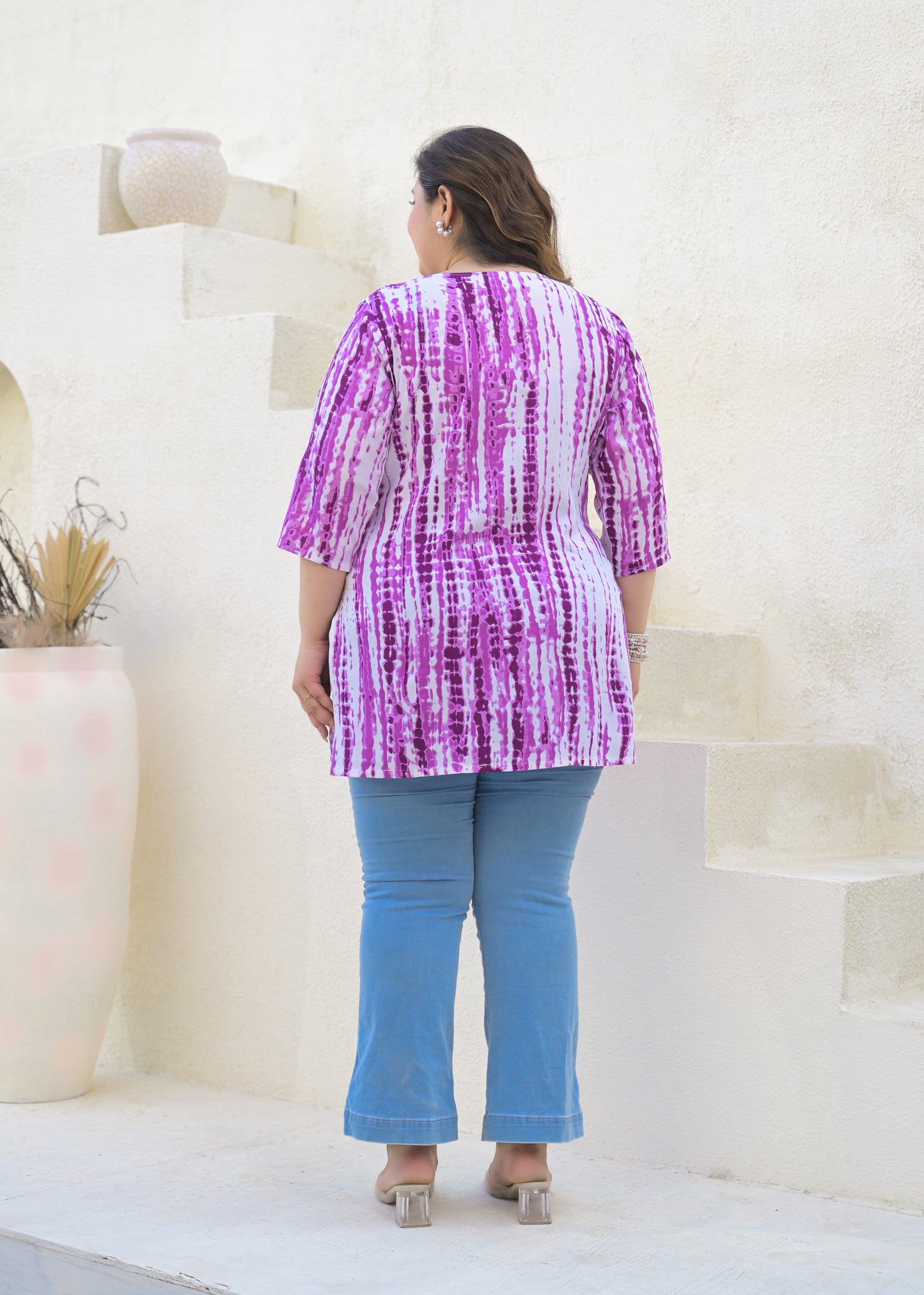 Purple Tie-Dye Tunic Top
