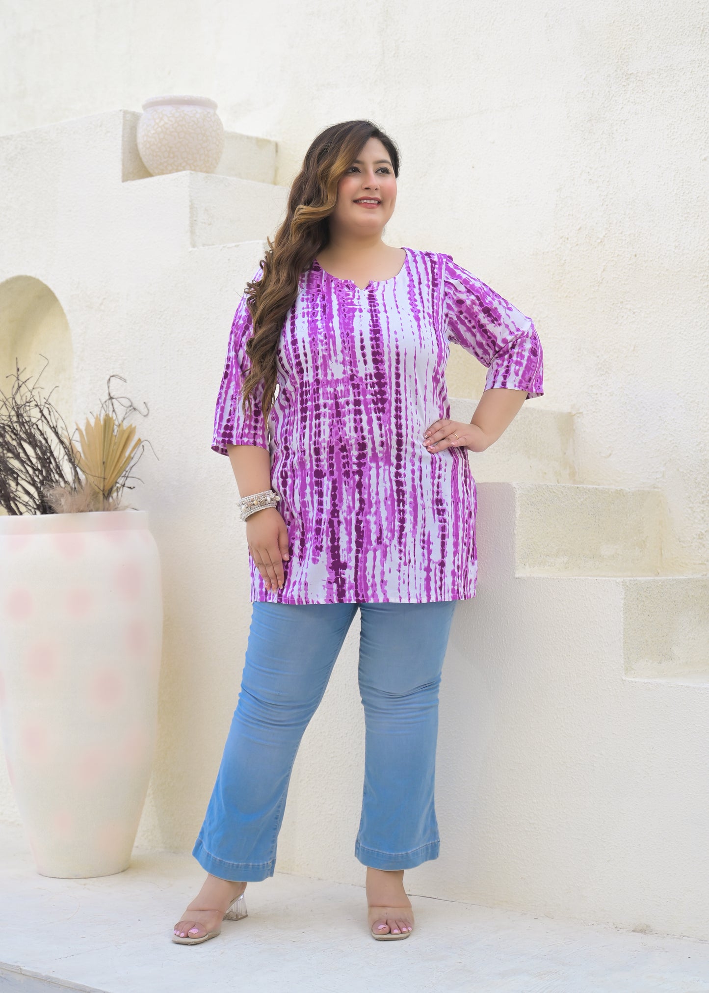 Purple Tie-Dye Tunic Top