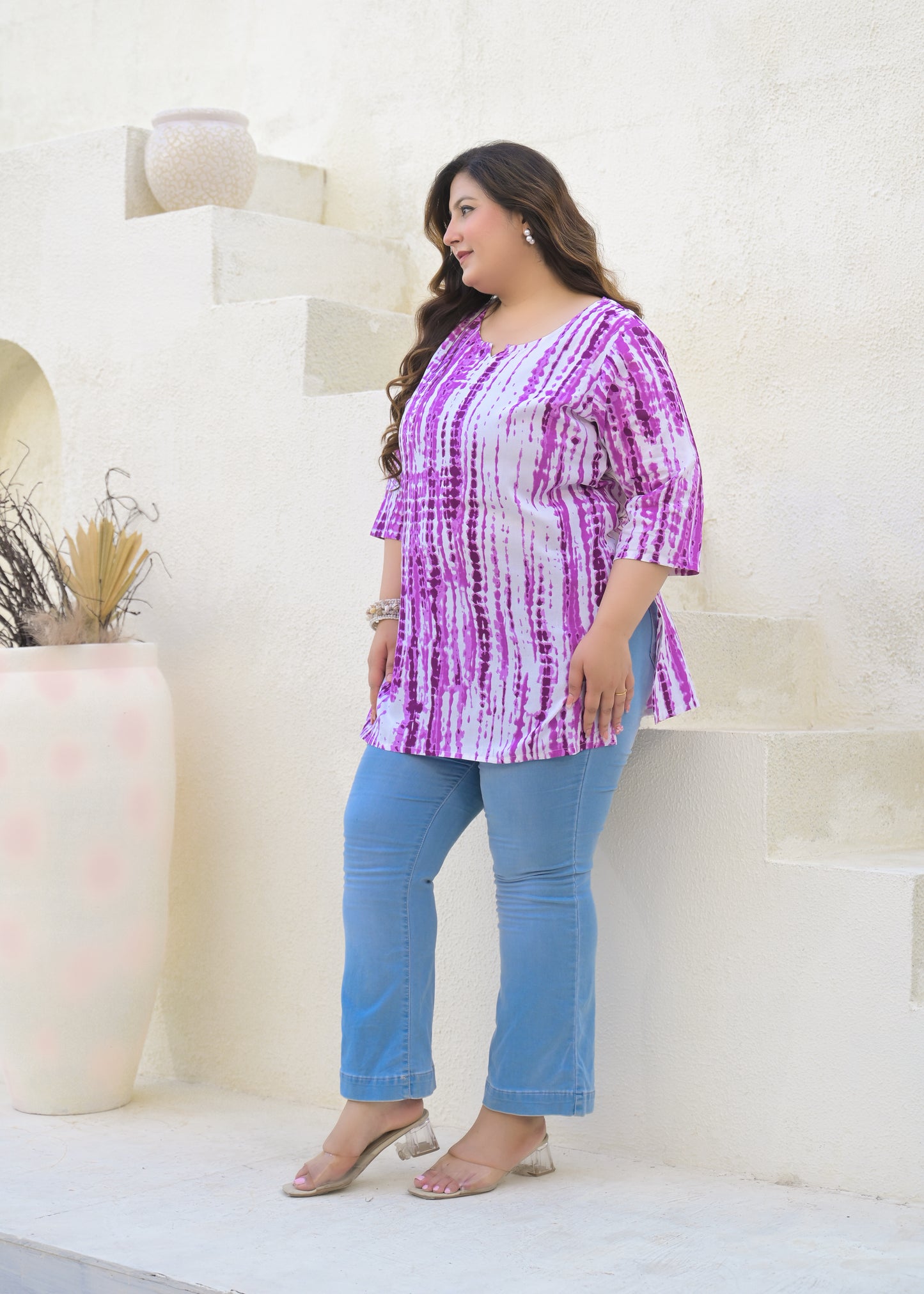 Purple Tie-Dye Tunic Top