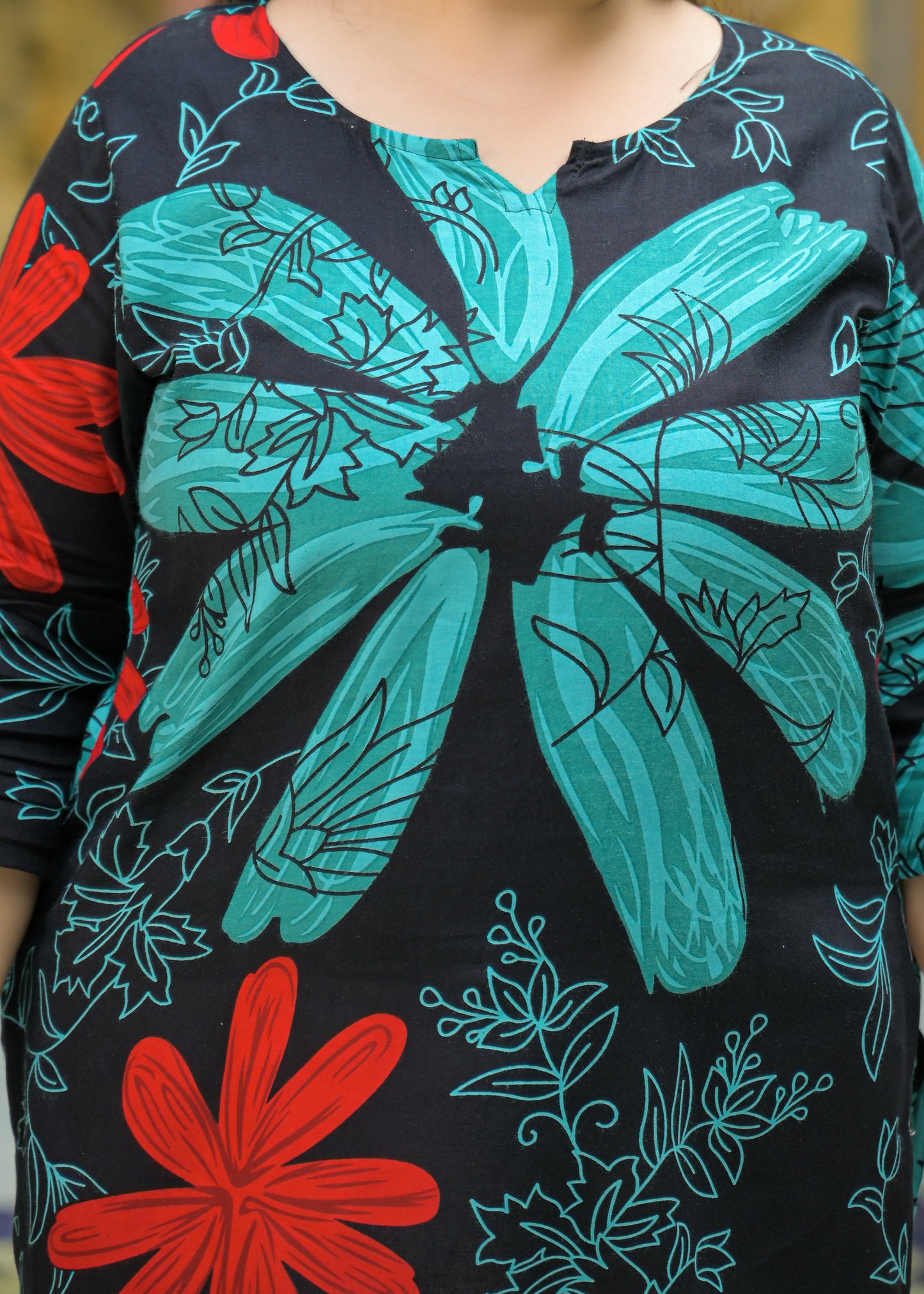 Green Printed Top/Tunic