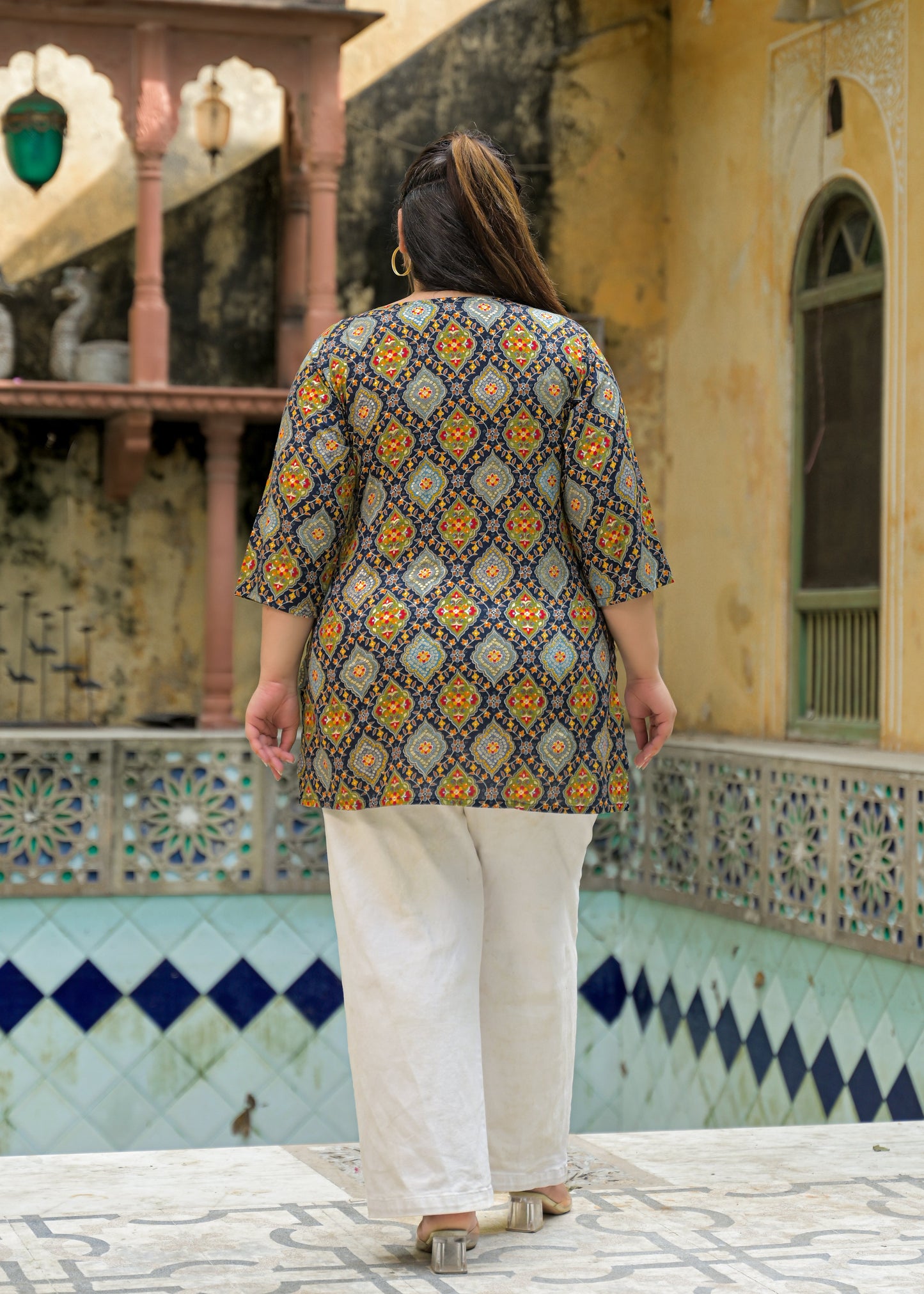 Blue Printed Top/Tunic