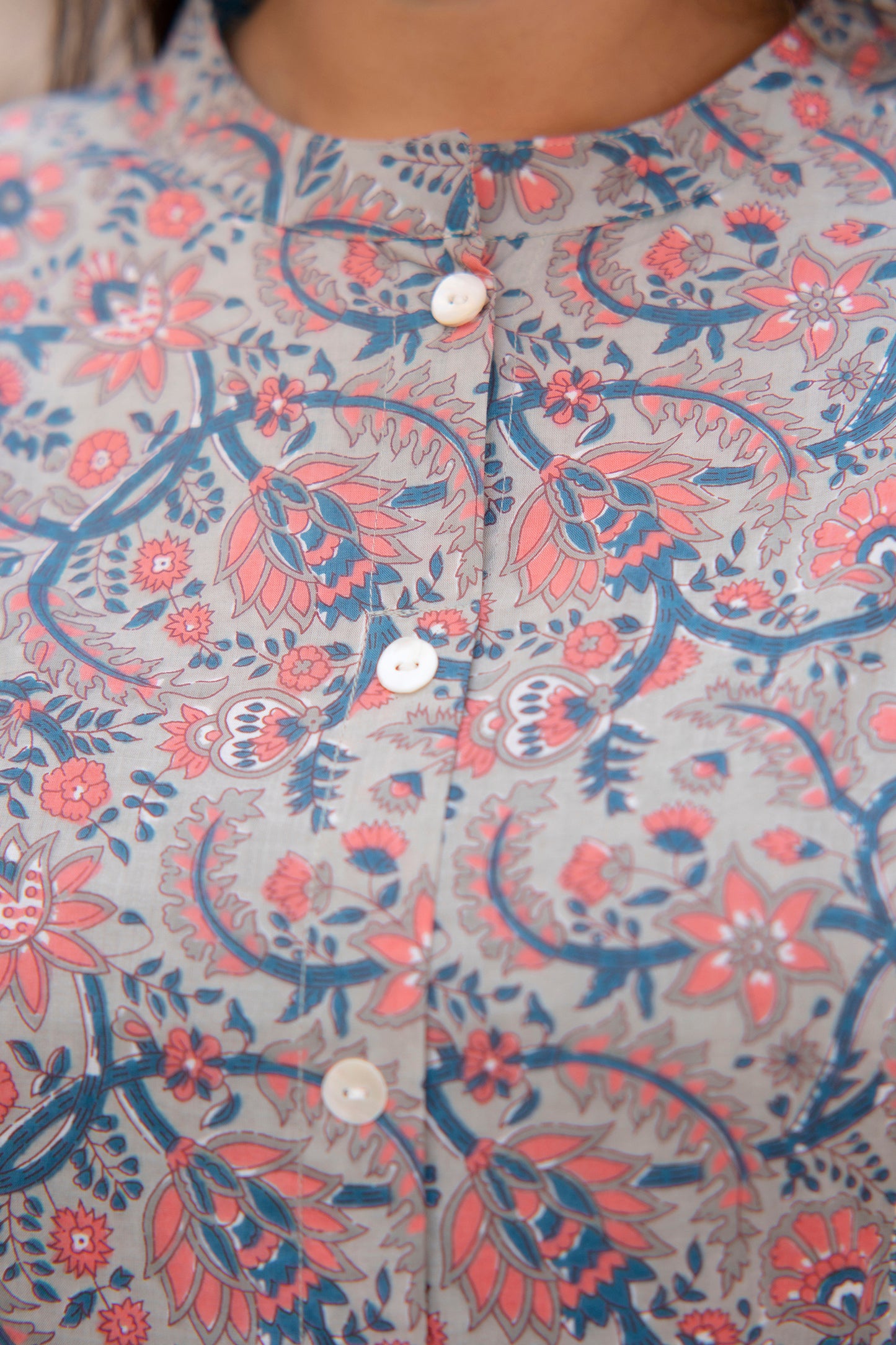 Light Grey Pure Cotton 'A' Line Kurta