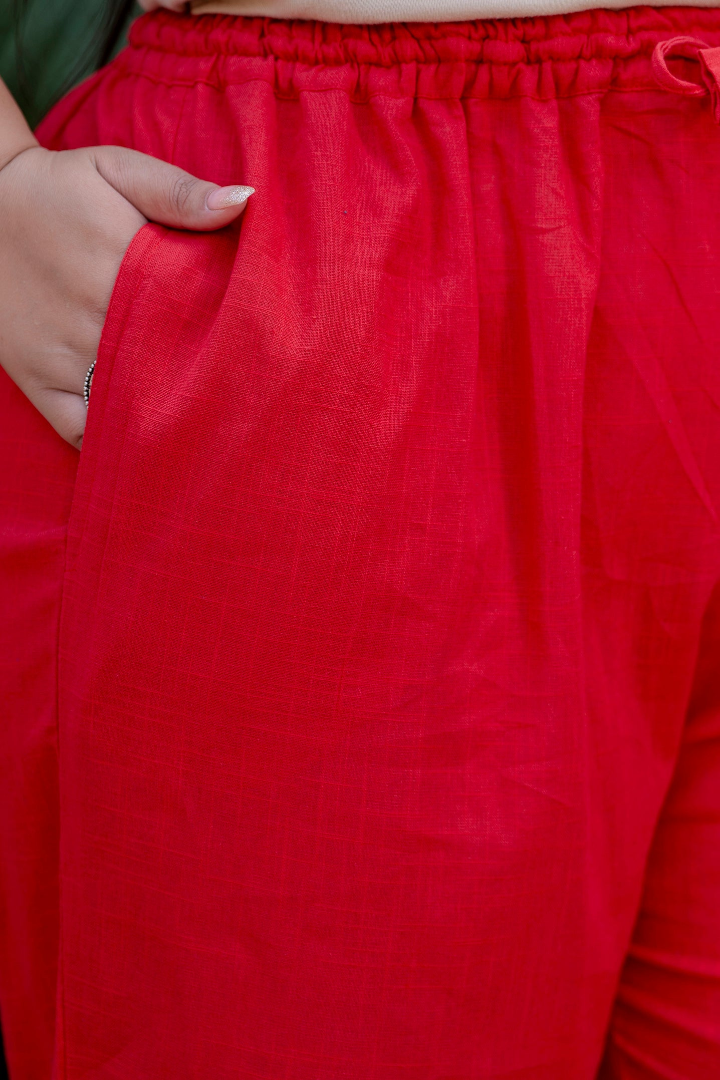 Red Cotton Trouser