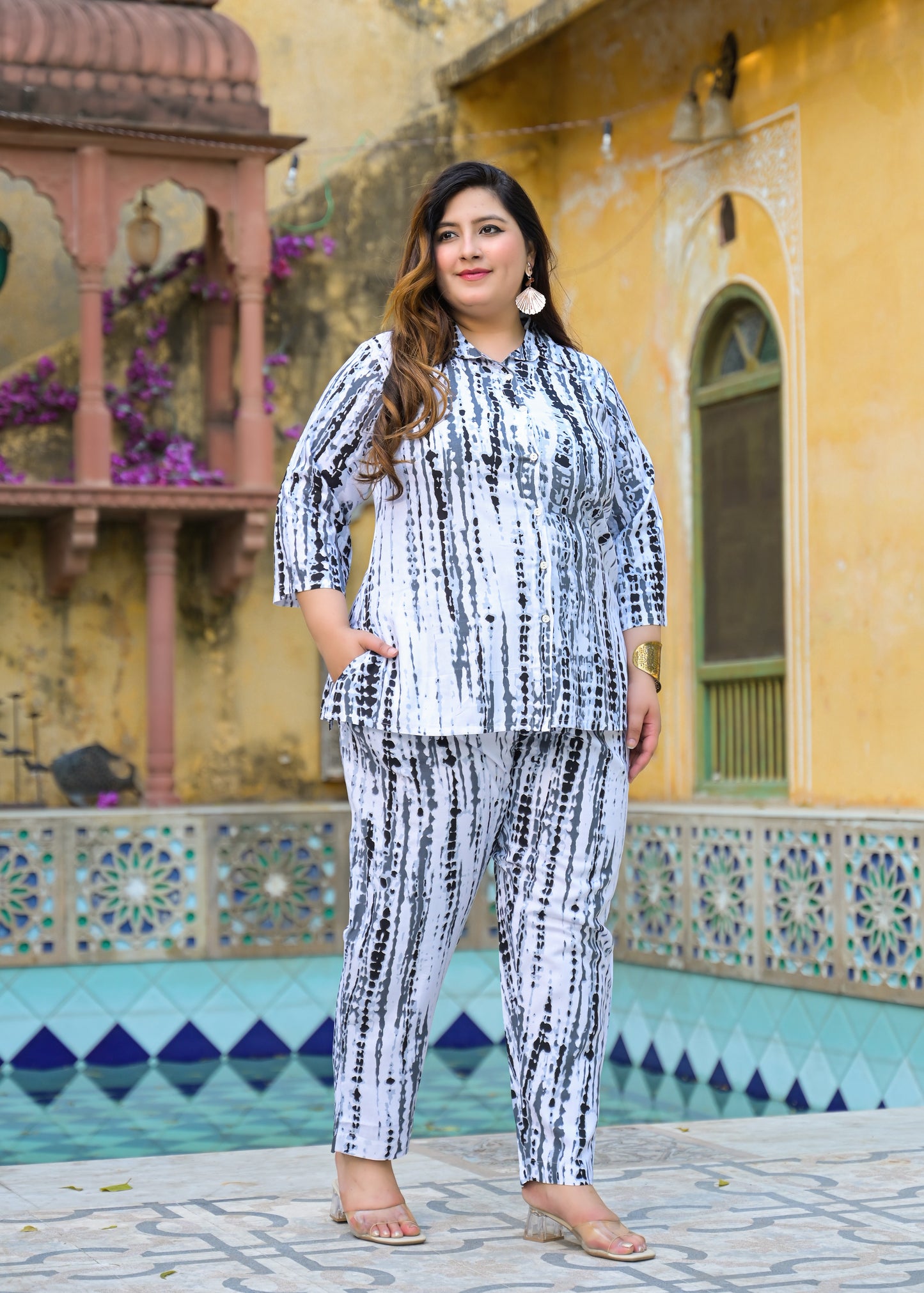 Black Tie-Dye Print Co-Ord Set