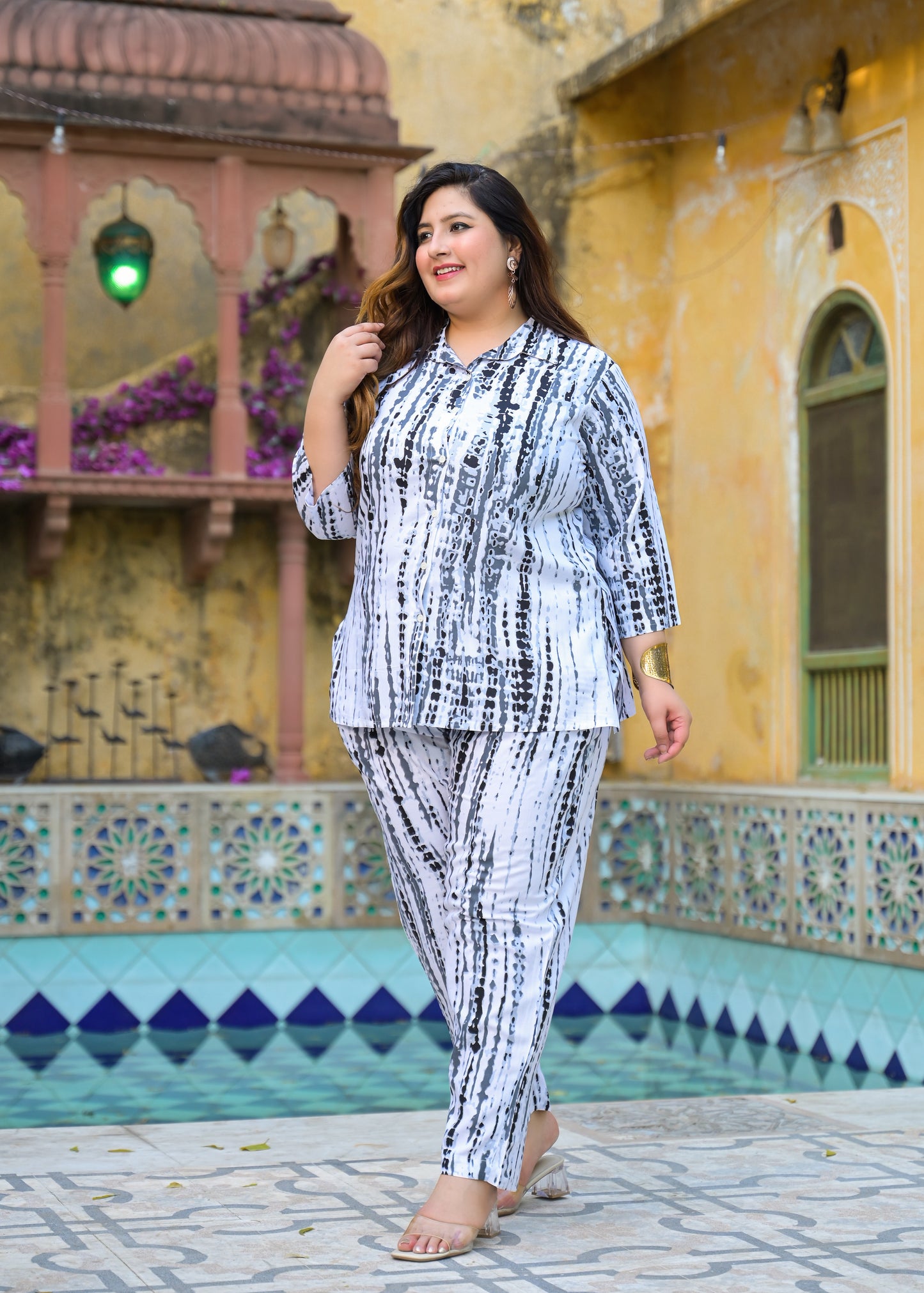 Black Tie-Dye Print Co-Ord Set