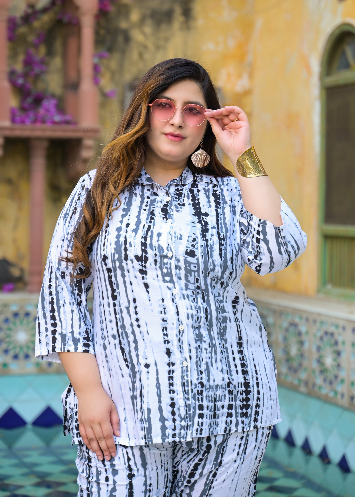 Black Tie-Dye Print Co-Ord Set