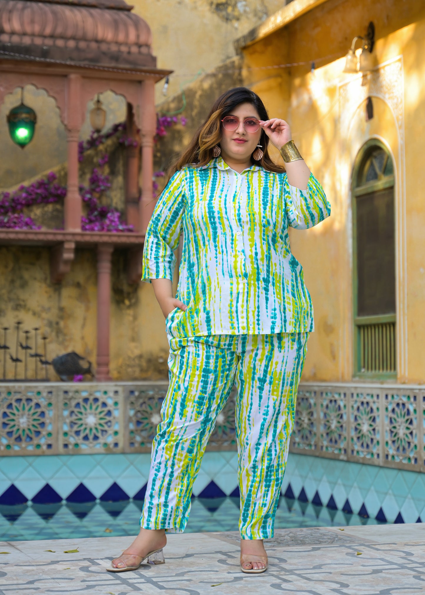 Sea Green Tie-Dye Print Co-Ord Set