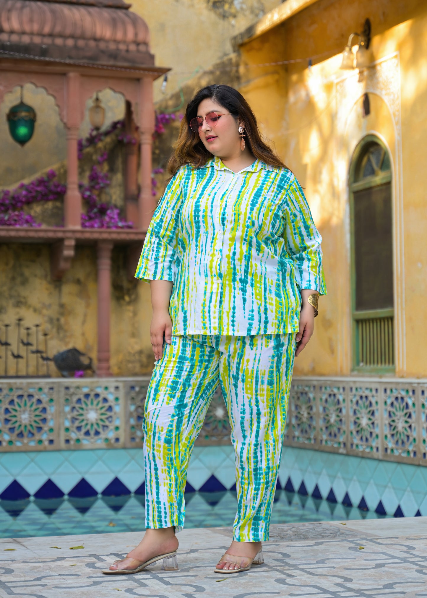 Sea Green Tie-Dye Print Co-Ord Set