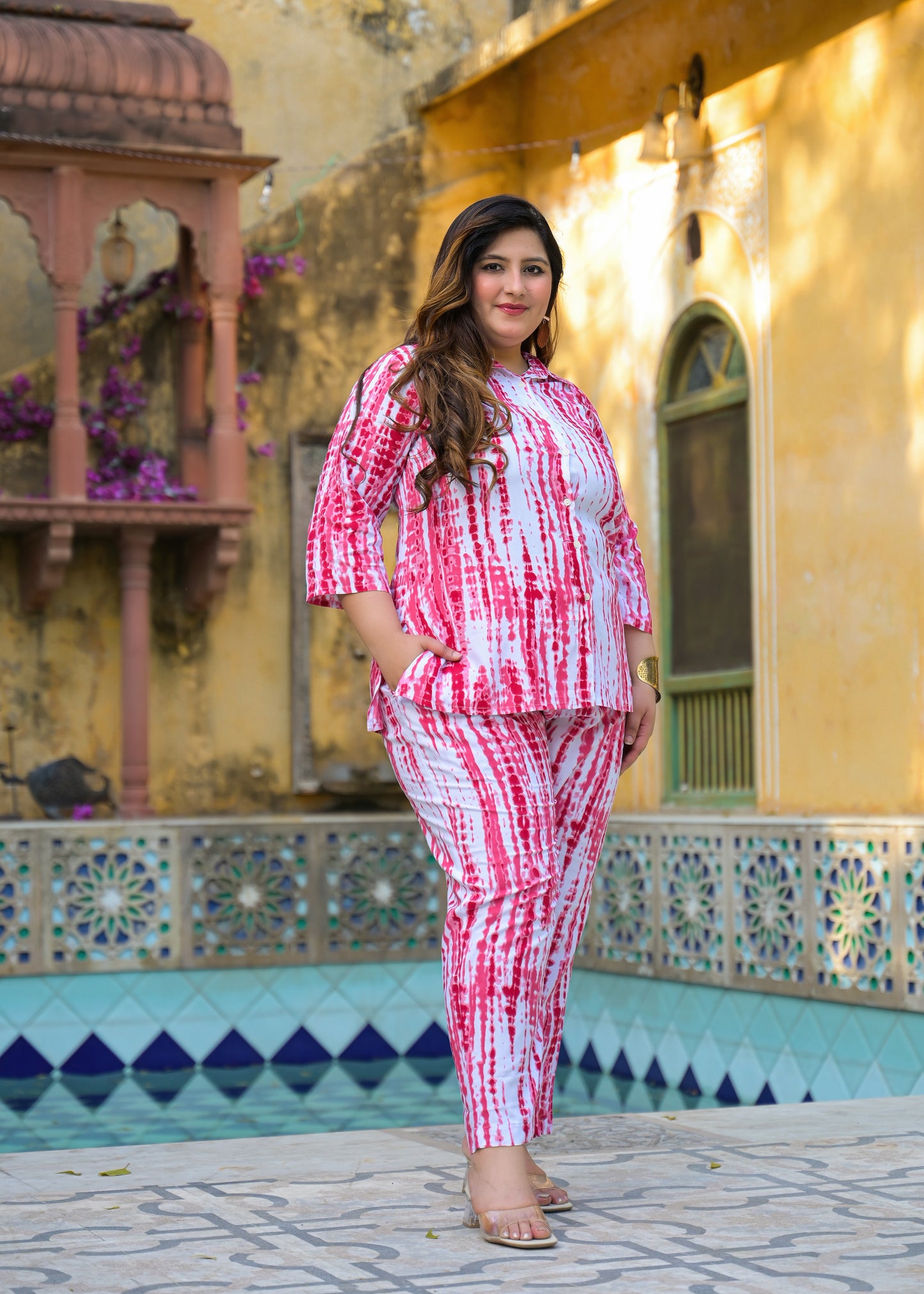 Pink Tie-Dye Print Co-Ord Set