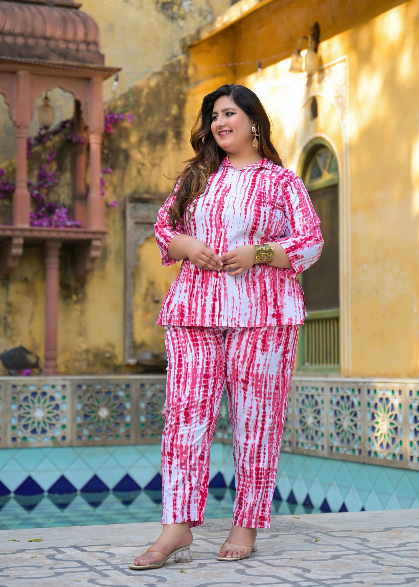Pink Tie-Dye Print Co-Ord Set