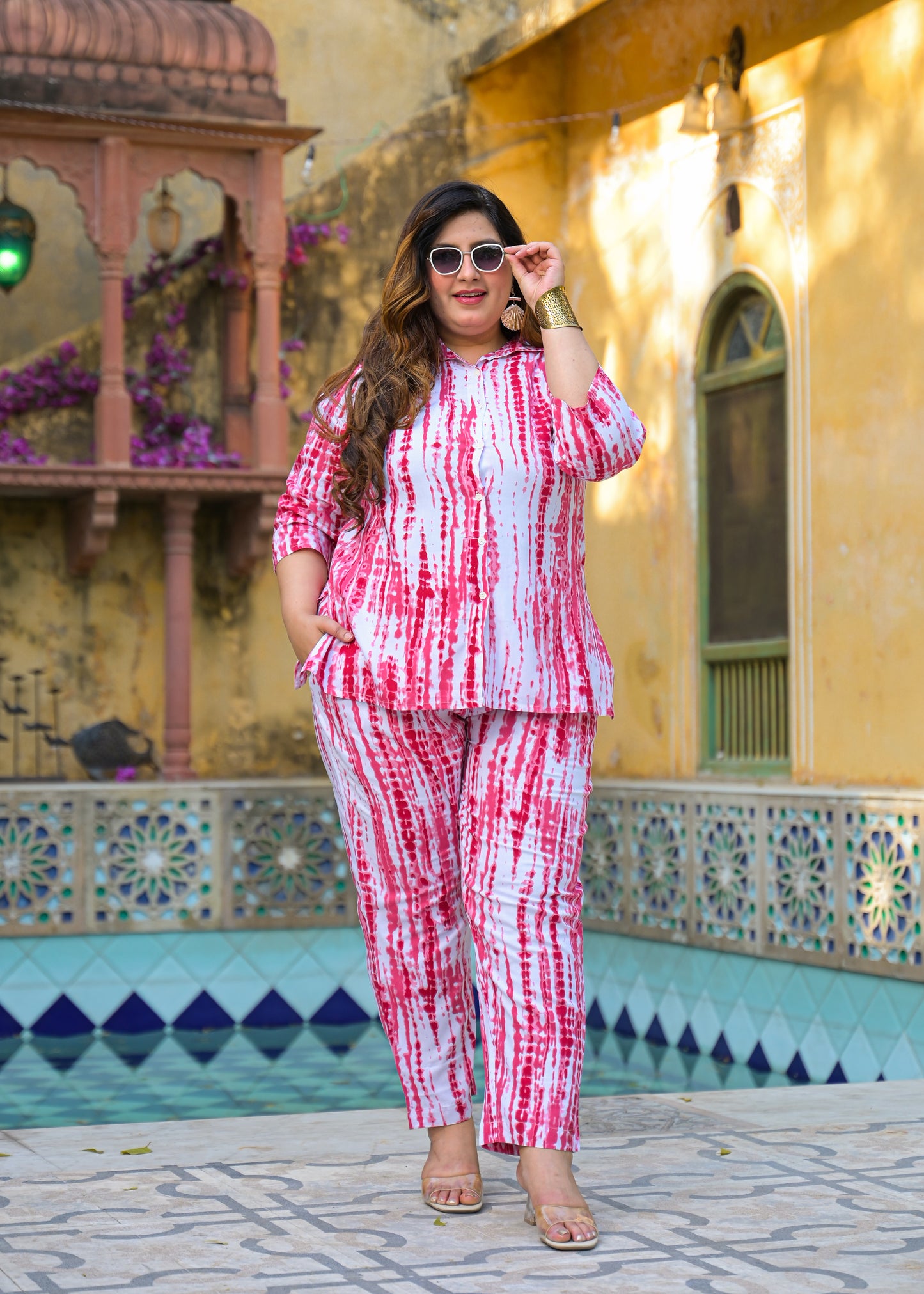 Pink Tie-Dye Print Co-Ord Set