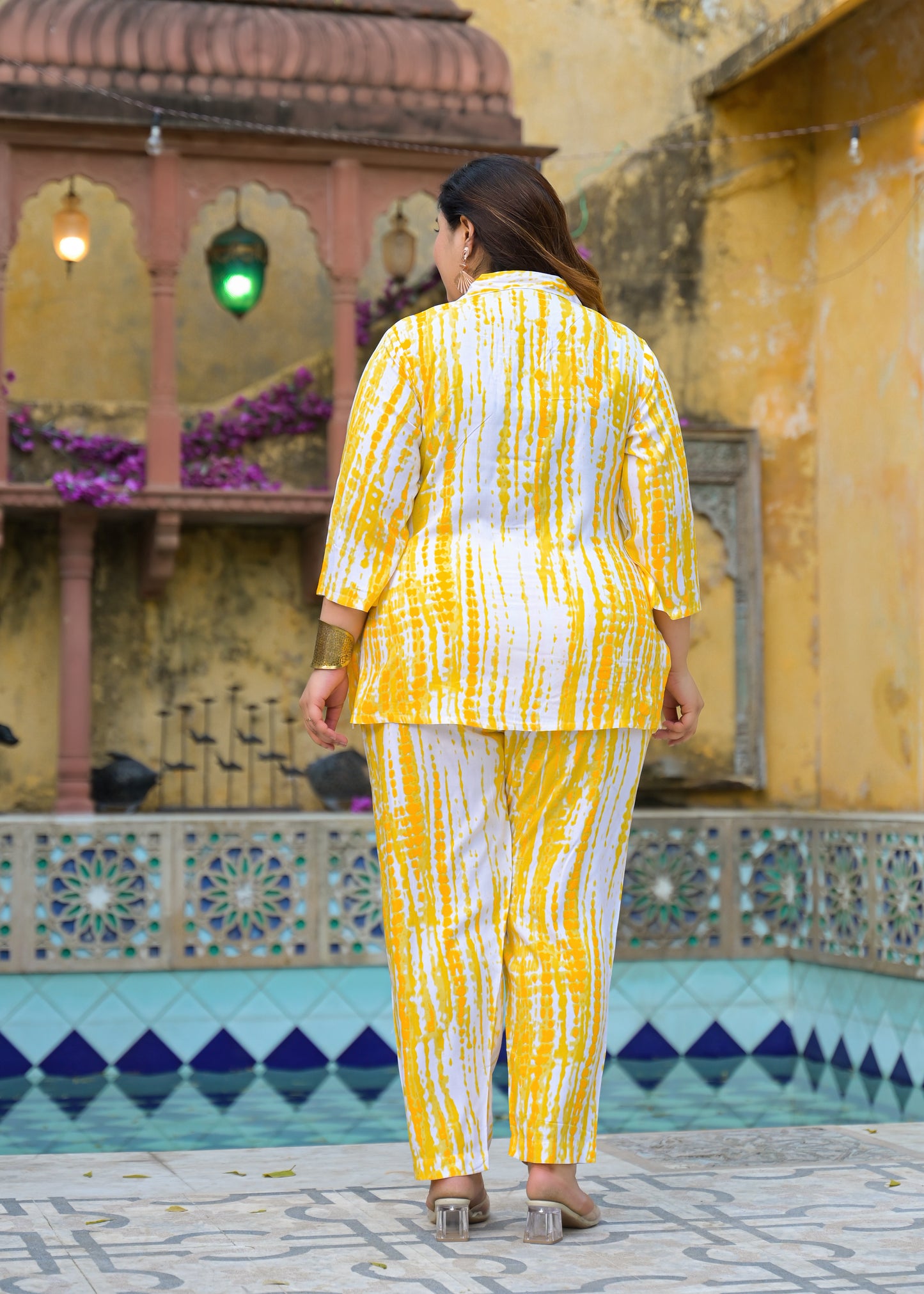Yellow Tie-Dye Print Co-Ord Set