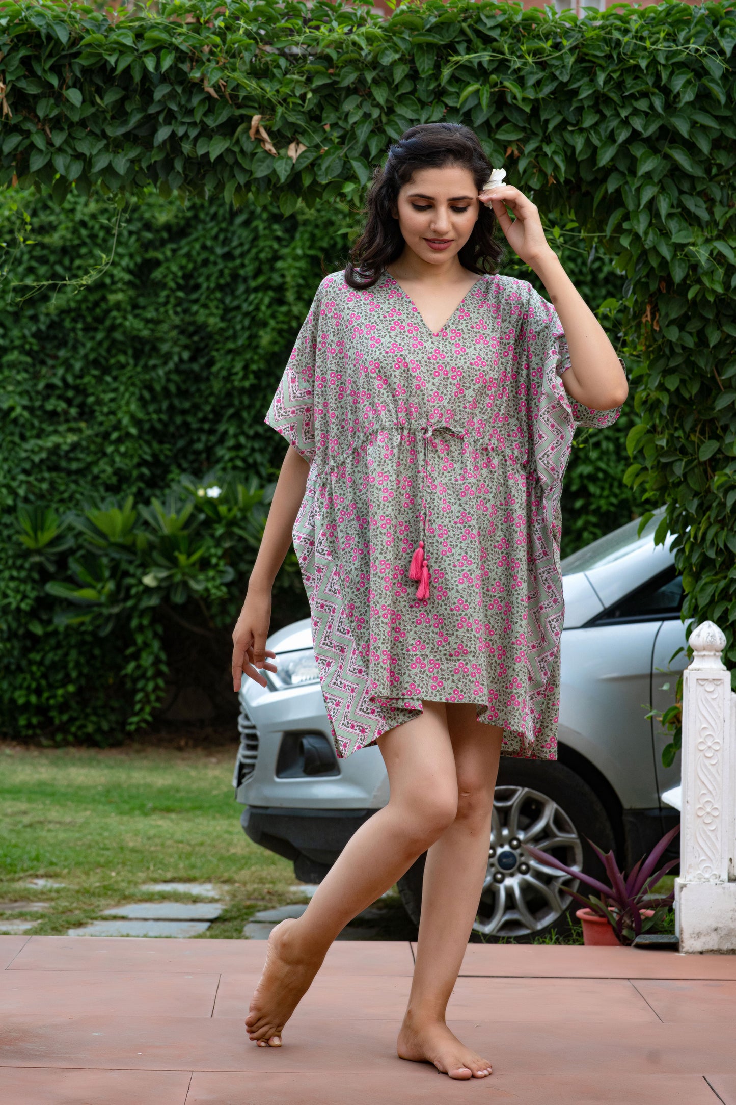 Women's Printed Short Cotton Kaftan