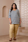 Blue Block Print Pure Cotton Top