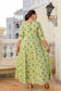 Green Pure Cotton Embroidered Anarkali Kurta & Dupatta Set