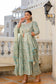 Beige Embroidered Anarkali Kurta & Dupatta Set (Pure Cotton)