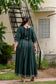 Green Printed Anarkali Kurta with Handwork