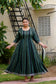 Green Printed Anarkali Kurta with Handwork