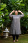 Blue Front Slit Princess Cut 'A' Line Kurta