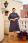 Blue Front Slit Princess Cut 'A' Line Kurta