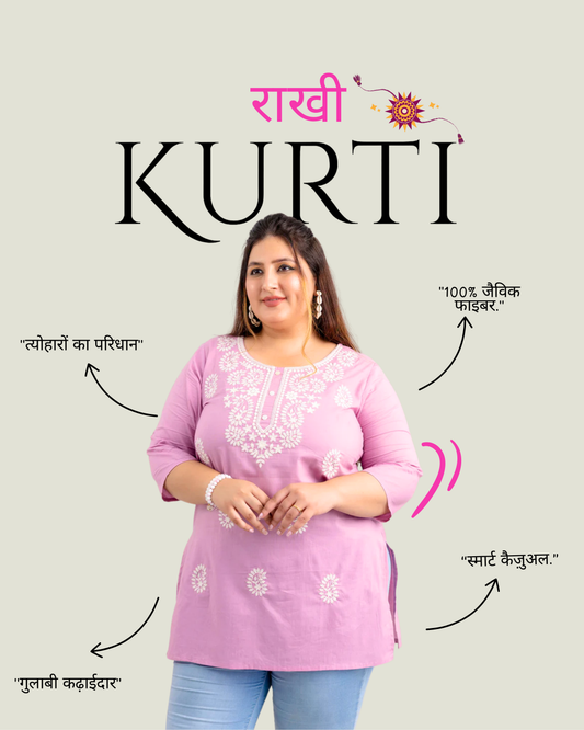 Plus Size Light Pink Embroidered Pure Cotton Top
