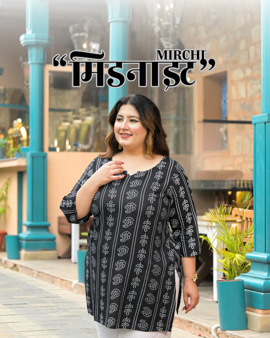Black Bandhani Print Ethnic Top