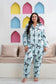 Light Sky Blue Printed Night Suit Shirt & Pajama Set