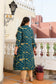 Green Front Slit Princess Cut 'A' Line Kurti