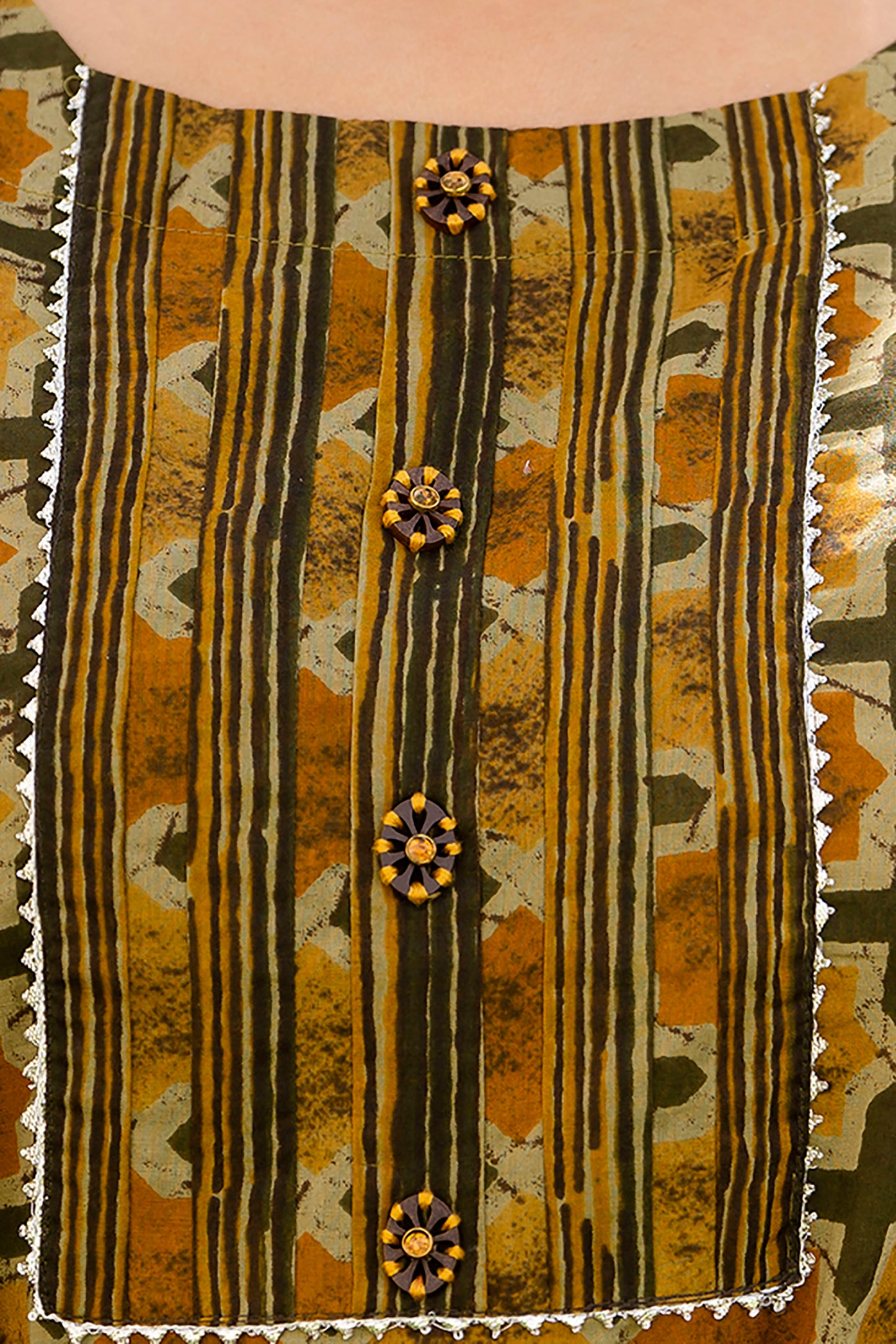 Brown Printed Kurta pant Dupatta Set (Cotton)