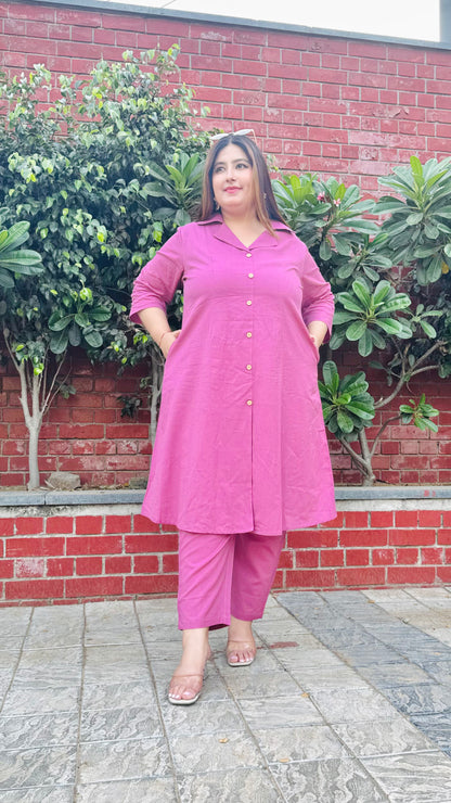 Pink Collared Co-Ord Set
