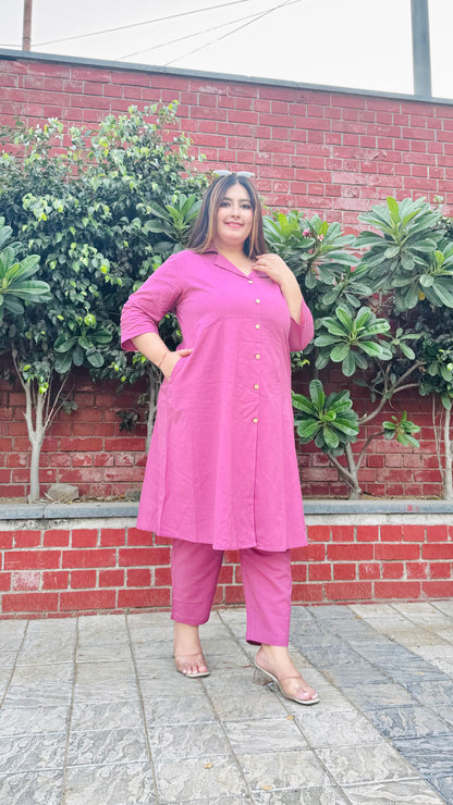Pink Collared Co-Ord Set