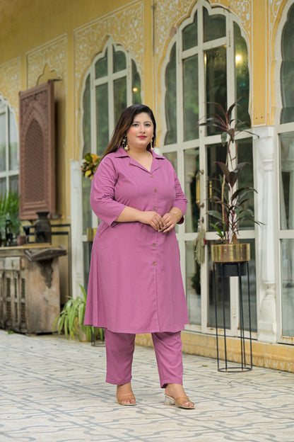 Pink Collared Co-Ord Set