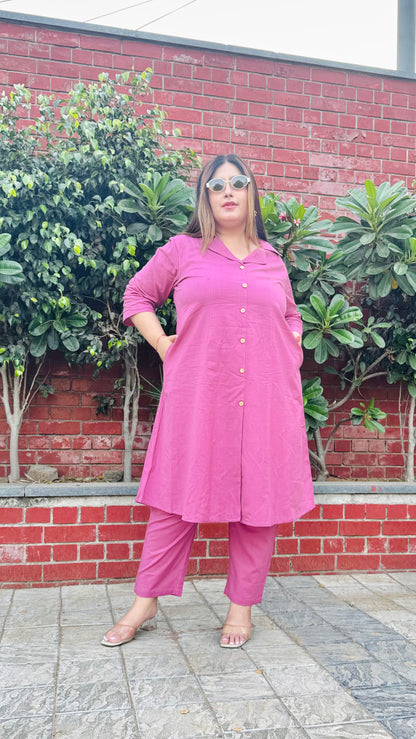 Pink Collared Co-Ord Set