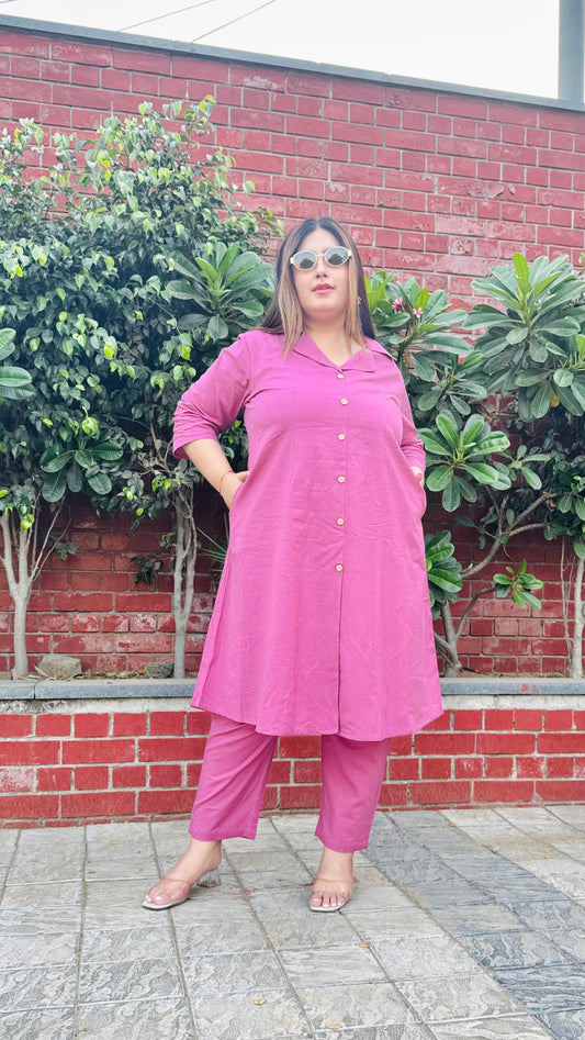 Pink Collared Co-Ord Set