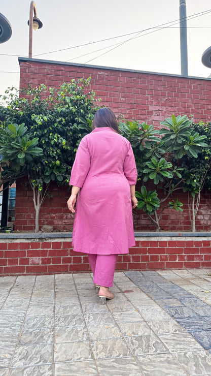 Pink Collared Co-Ord Set