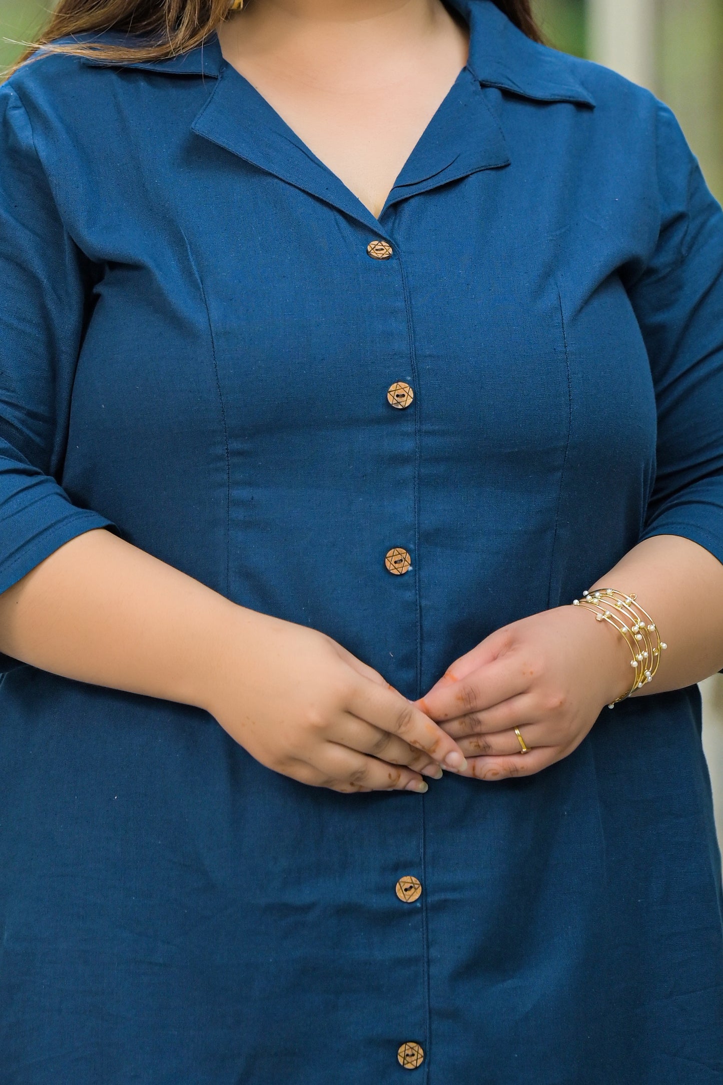 Teal Blue Collared Co-Ord Set