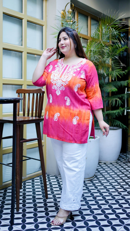 Multicolor Embroidered Regular Top