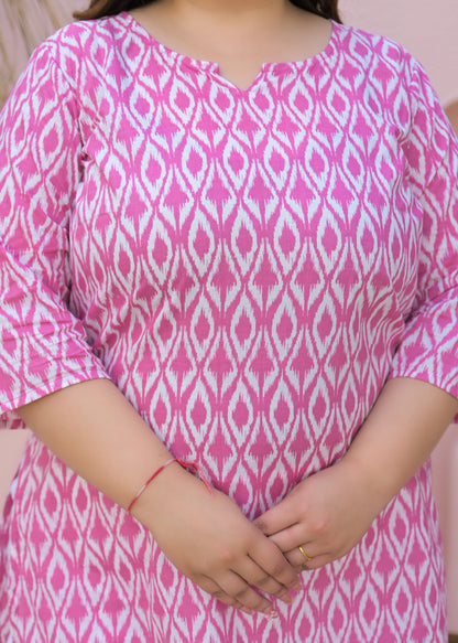 Pink Printed Pure Cotton Top