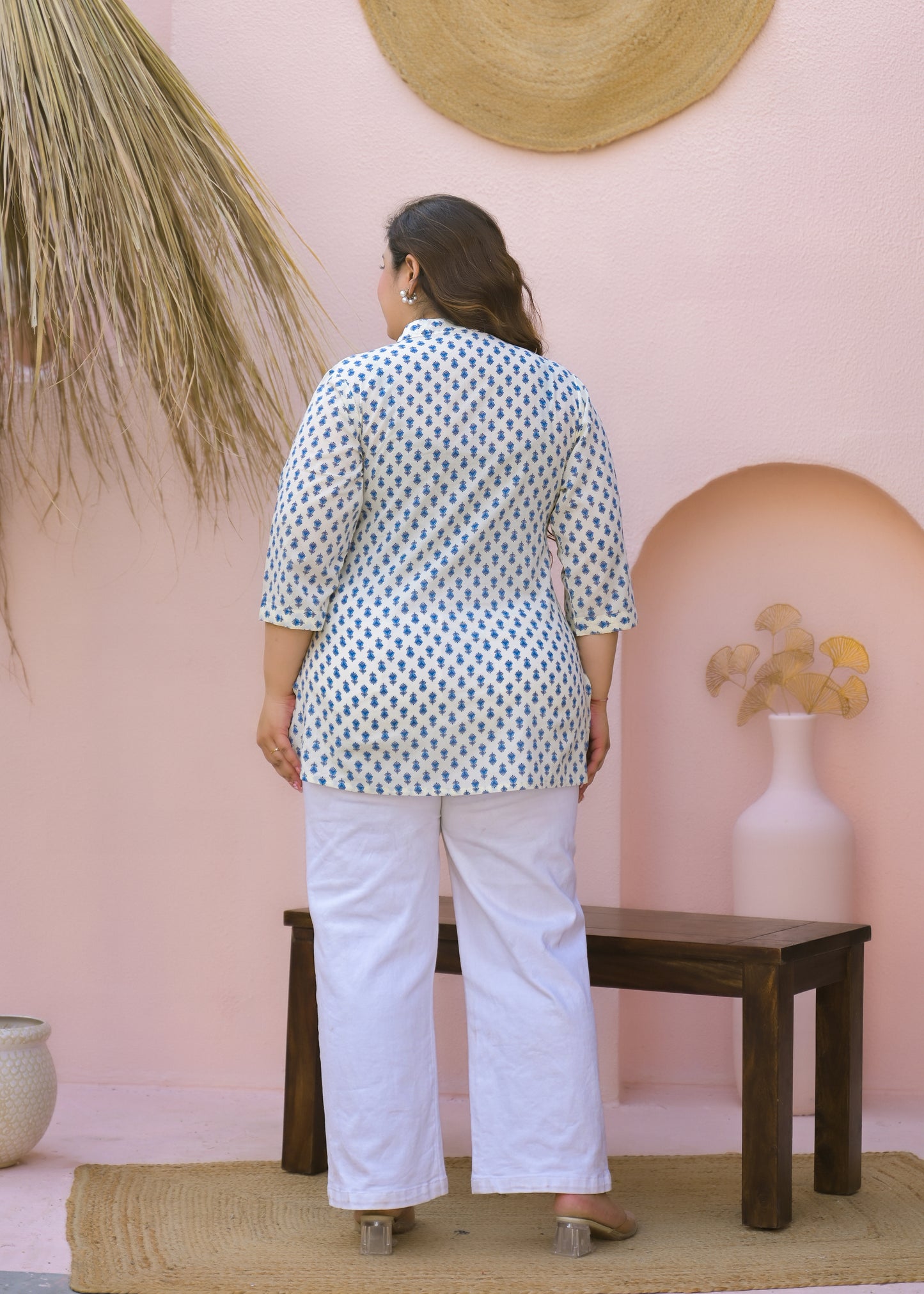 Grey Printed Pure Cotton Top