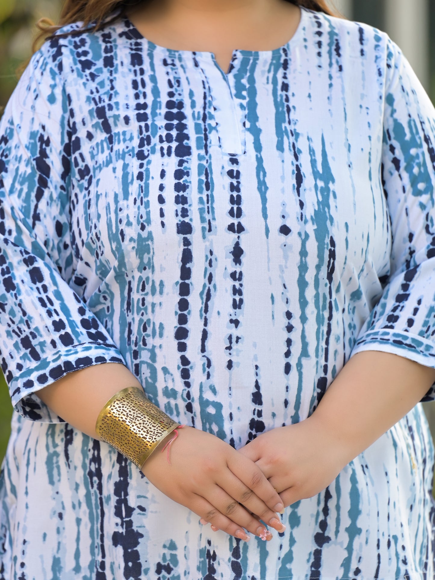 Blue Tie-Dye Tunic Top