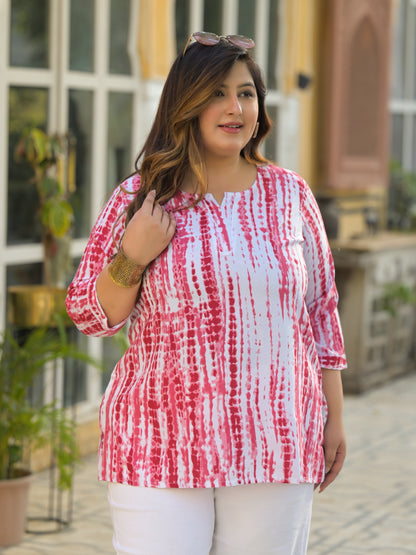 Pink Tie-Dye Tunic Top