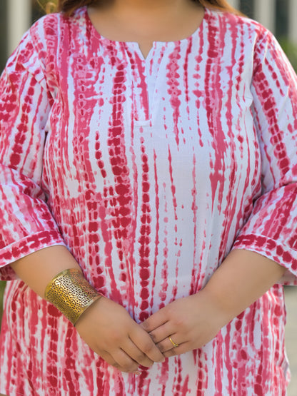 Pink Tie-Dye Tunic Top