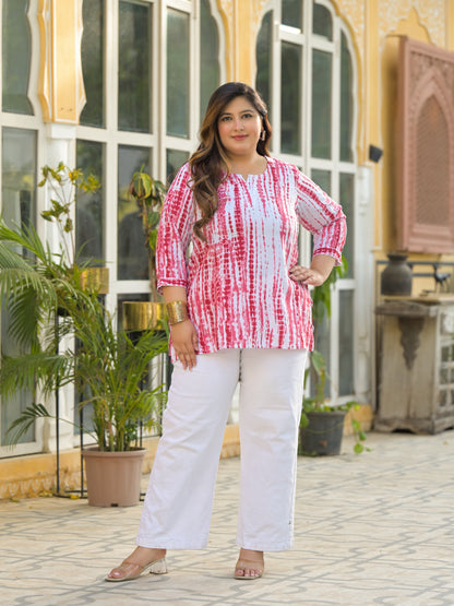 Pink Tie-Dye Tunic Top