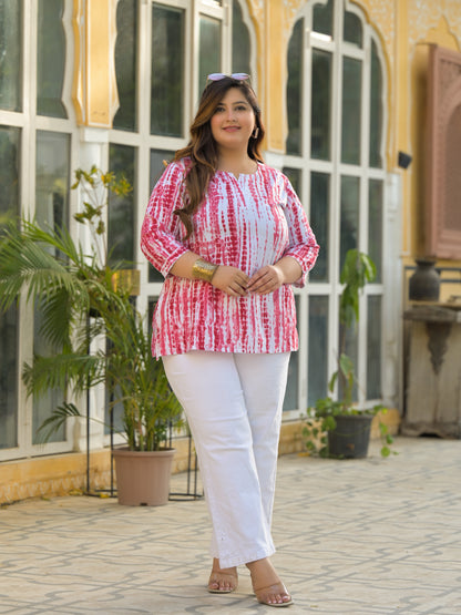 Pink Tie-Dye Tunic Top