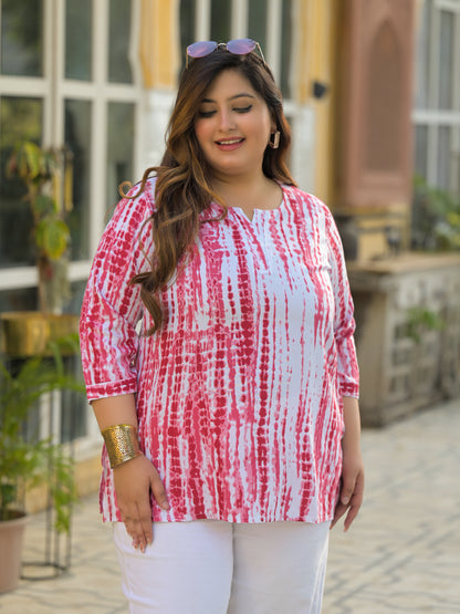 Pink Tie-Dye Tunic Top