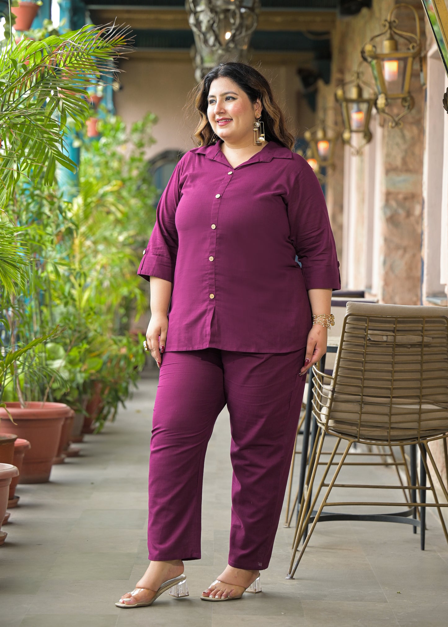 Magenta Cotton 2 Piece Co-Ord Set